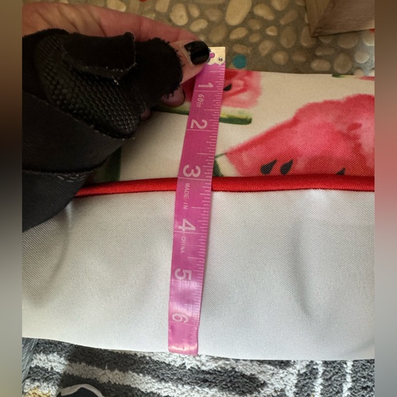 20 inch square outdoor watermelon pillow🍉 darling piping around edge-see photos - Picture 3 of 7
